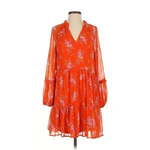 Vince Camuto Floral Tiered Long Sleeve Mini Dress – Size Small